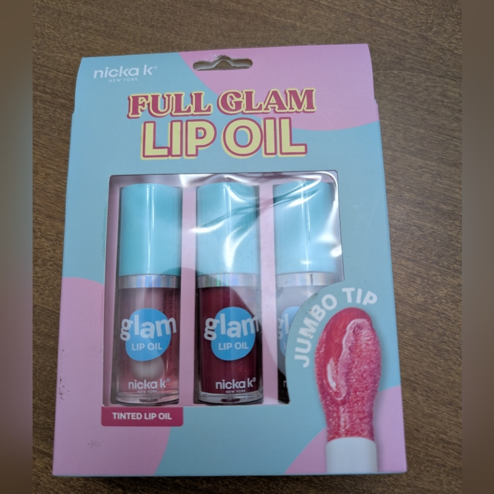 NWT Nicka K New York Full Glam Tinted Lip Oil 3 Pack